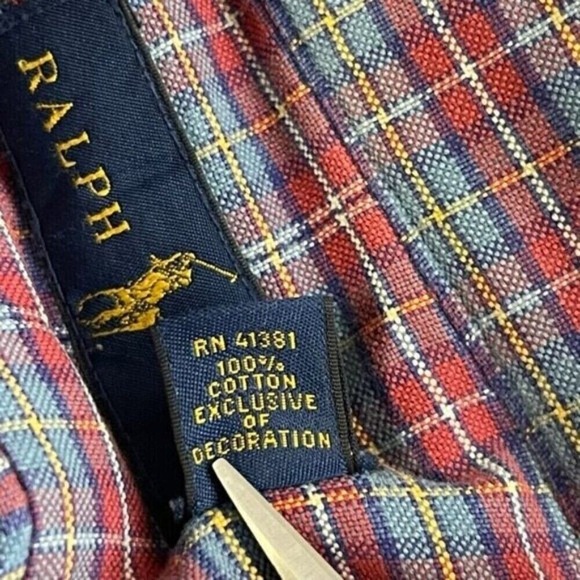 Ralph Lauren Classic Fit Plaid Button‎ Down Long Sleeve Shirt Men's Medium - Picture 10 of 10